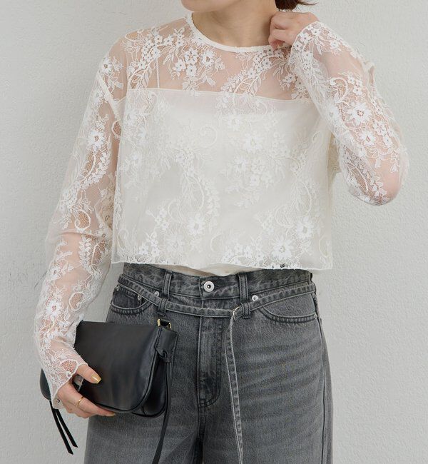  「レイヤードレースブラウス」|シャツ・ブラウス|オフホワイト
