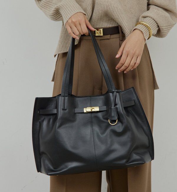  「【2.718】レザートートバッグ」|クラッチバッグ|ブラック