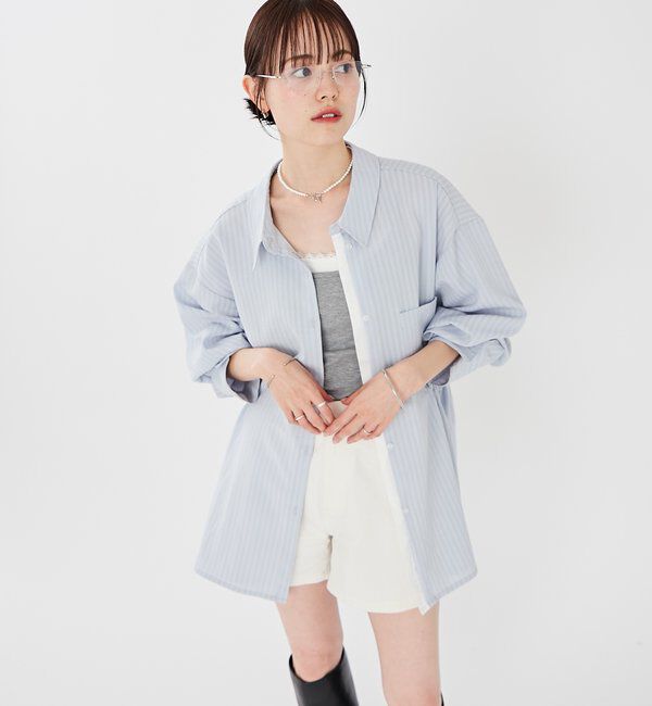  「[森川企画]レイヤードストライプドロストシャツ」|シャツ・ブラウス|