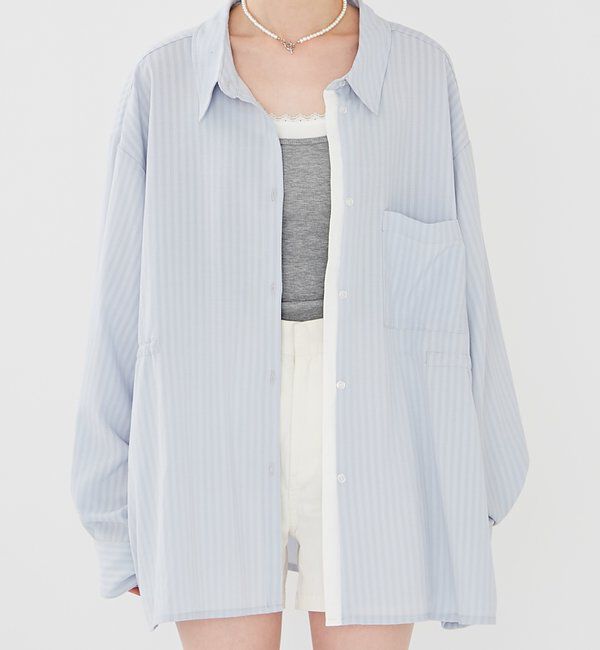  「[森川企画]レイヤードストライプドロストシャツ」|シャツ・ブラウス|