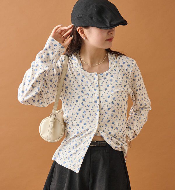  「花柄ホルターロングＴシャツ」|Tシャツ・カットソー|アイボリー