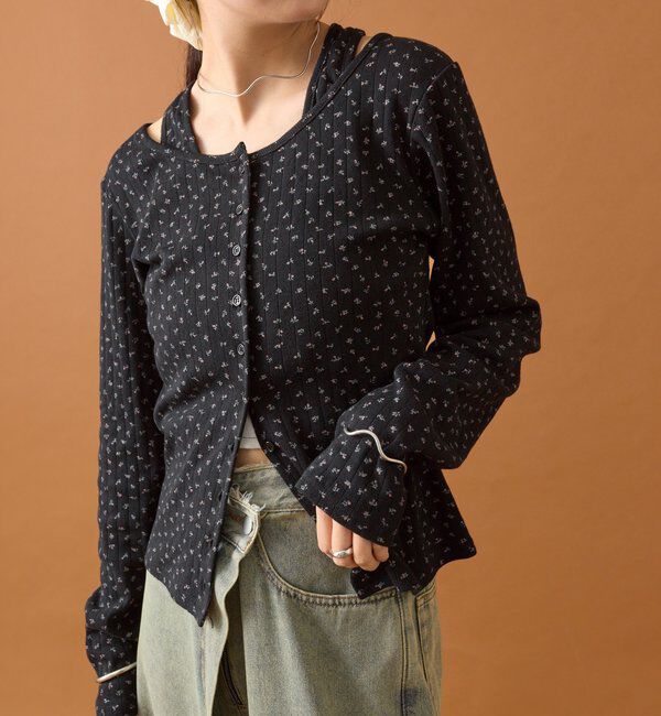  「花柄ホルターロングＴシャツ」|Tシャツ・カットソー|