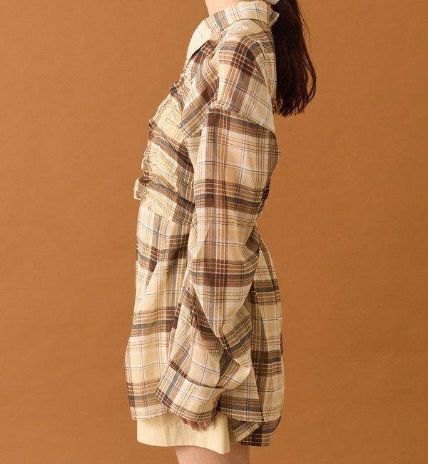  「【着こなし豊富◎】チェックビスチェSETビッグシャツ」|シャツ・ブラウス|