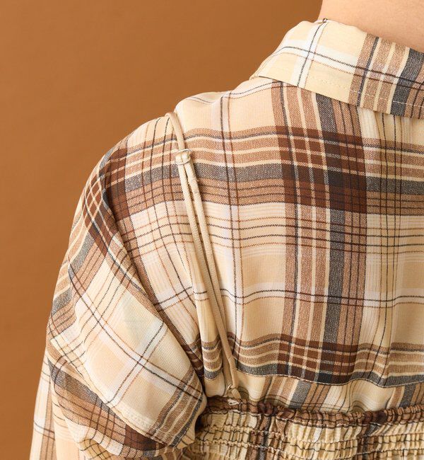  「【着こなし豊富◎】チェックビスチェSETビッグシャツ」|シャツ・ブラウス|