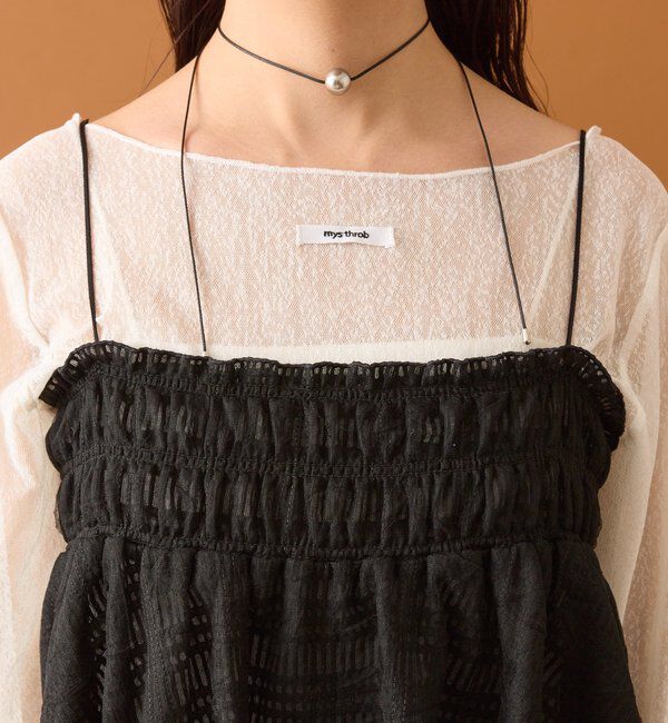  「【4色展開/レイヤードスタイル】チュールチェックビスチェ」|シャツ・ブラウス|