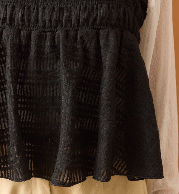  「【4色展開/レイヤードスタイル】チュールチェックビスチェ」|シャツ・ブラウス|