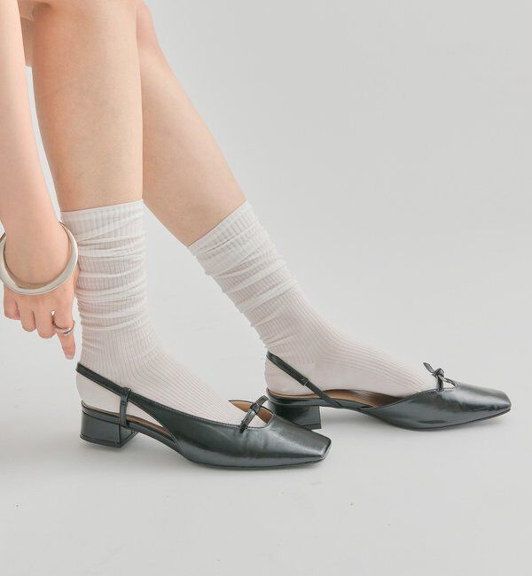  「スクエアトゥリボンパンプス」|パンプス|