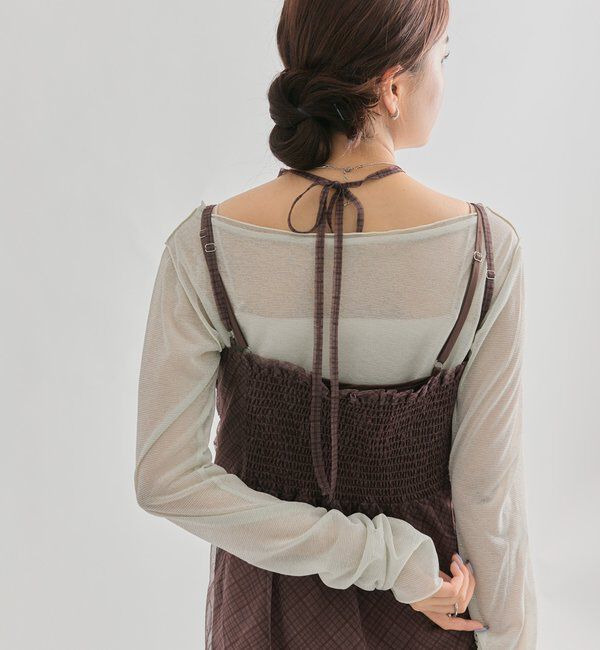  「シアーチェックキャミワンピース」|ワンピース|