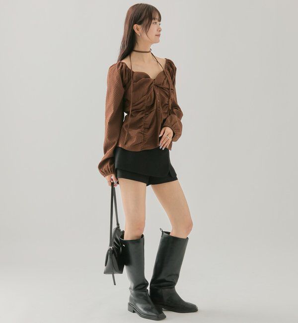  「長袖パフビスチェブラウス」|シャツ・ブラウス|