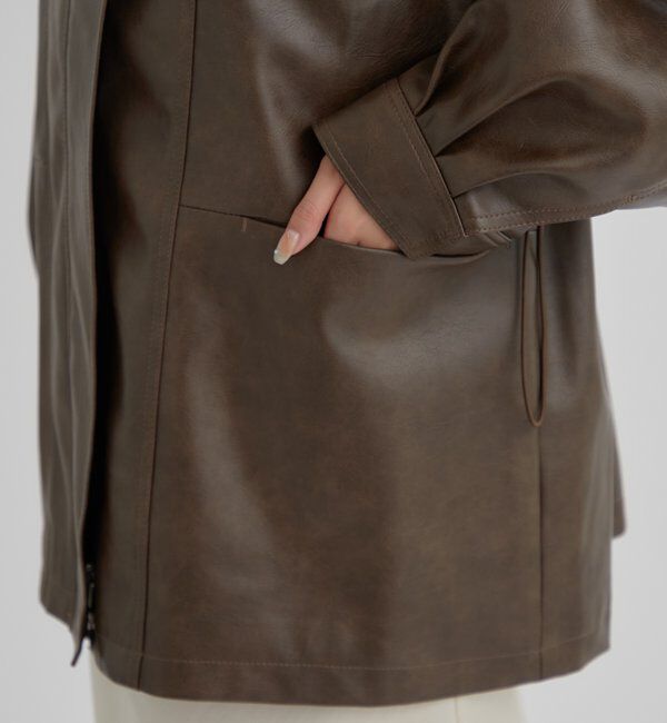  「ドロストフェイクレザーブルゾン」|ブルゾン・スタジャン|