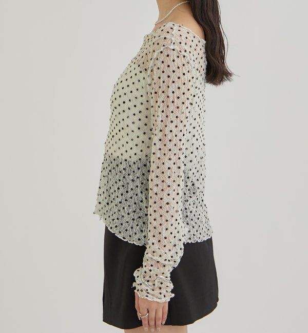  「ドットレースプルオーバー」|Tシャツ・カットソー|