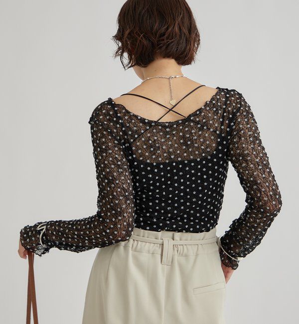  「ドットレースプルオーバー」|Tシャツ・カットソー|