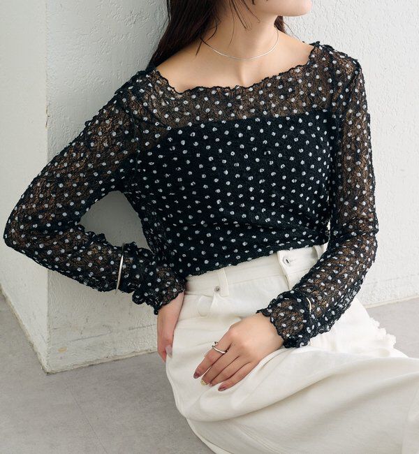  「ドットレースプルオーバー」|Tシャツ・カットソー|