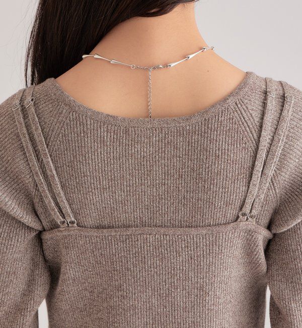  「ニットビスチェ付き ワンピース」|ワンピース|