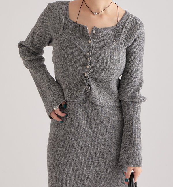  「ニットビスチェ付き ワンピース」|ワンピース|