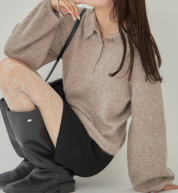  「襟付きロングスリーブニット」|ニット・セーター|