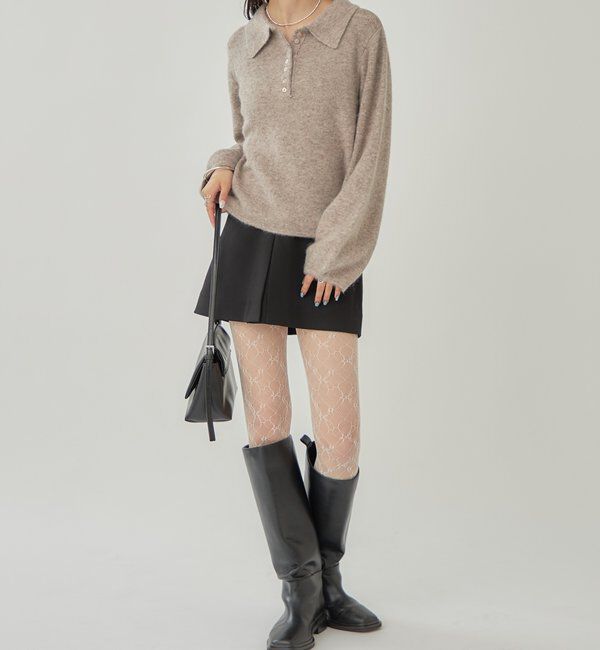  「襟付きロングスリーブニット」|ニット・セーター|