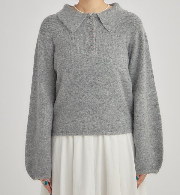  「襟付きロングスリーブニット」|ニット・セーター|