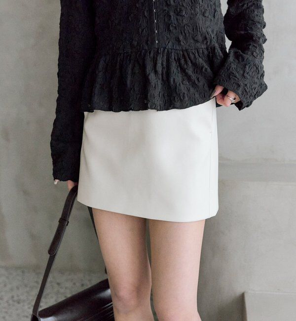  「フェイクレザーミニスカート」|スカート|