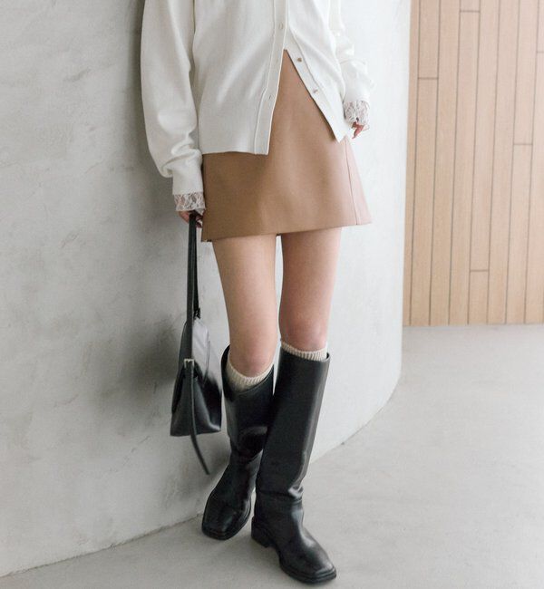  「フェイクレザーミニスカート」|スカート|