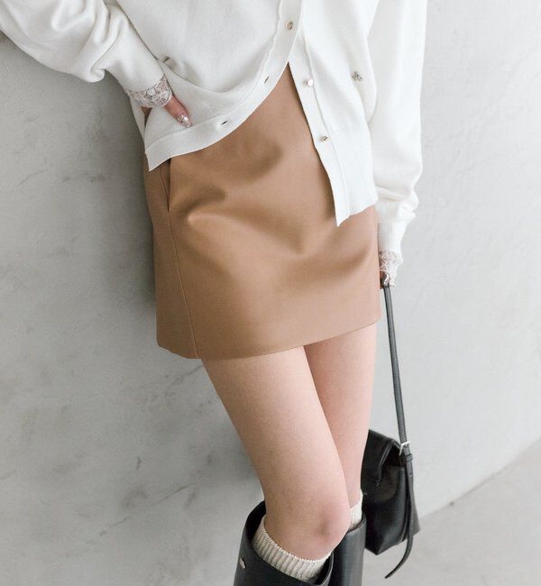  「フェイクレザーミニスカート」|スカート|