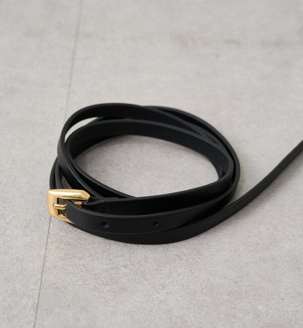  「ATELIER AMBOISE レザースキニーベルト」|ベルト|ブラック