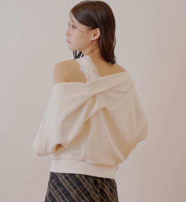  「ワンショル肩レーストップス」|Tシャツ・カットソー|