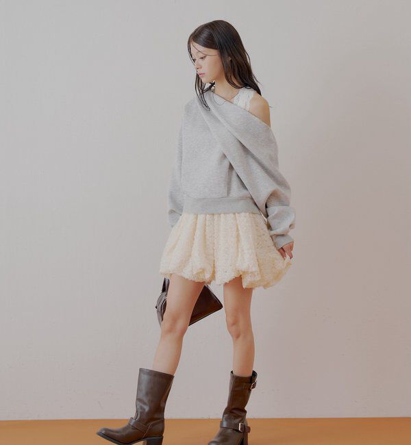  「ワンショル肩レーストップス」|Tシャツ・カットソー|