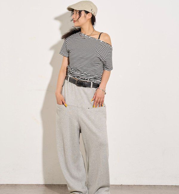  「ワンオフショルスタッズドロストTEE」|Tシャツ・カットソー|