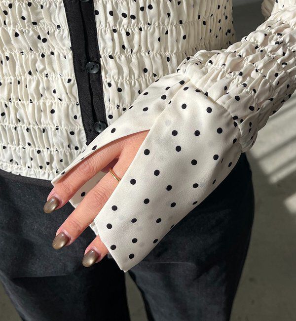  「【即完アイテム再入荷！】ドットシャーリングブラウス」|シャツ・ブラウス|