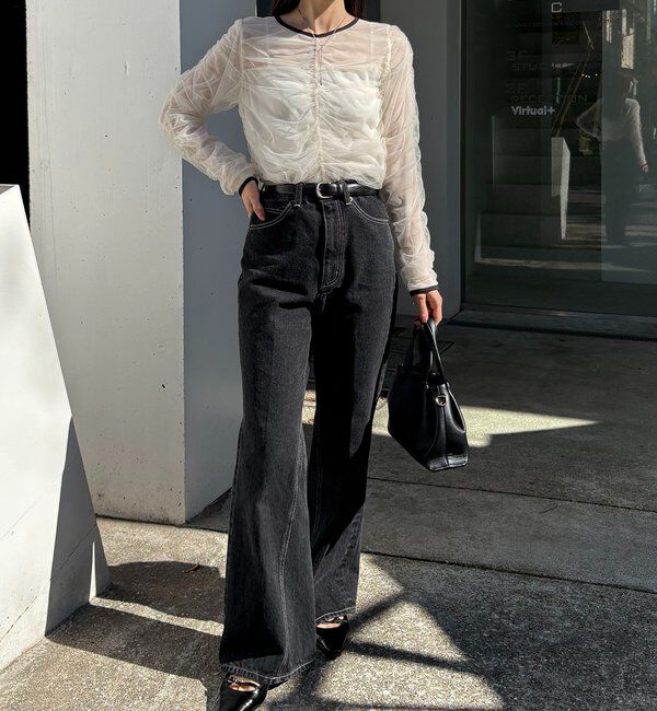  「チュールギャザーブラウス」|シャツ・ブラウス|