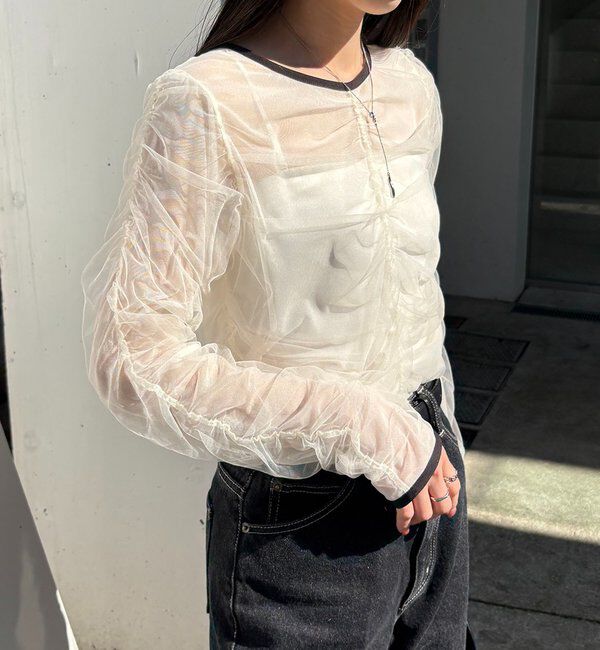  「チュールギャザーブラウス」|シャツ・ブラウス|