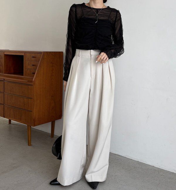  「チュールギャザーブラウス」|シャツ・ブラウス|