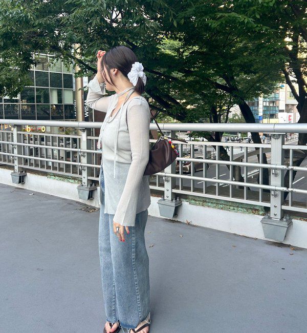  「【インフルエンサー＠komorin_コラボ】チョーカーリブカーディガン」|カーディガン|