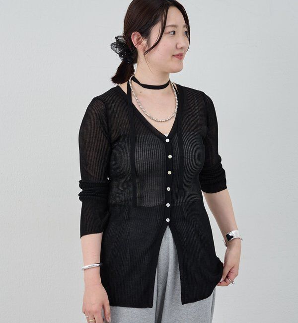  「【インフルエンサー＠komorin_コラボ】チョーカーリブカーディガン」|カーディガン|