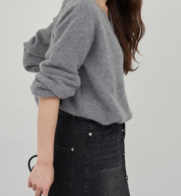  「ファーウールキーネックニット」|ニット・セーター|