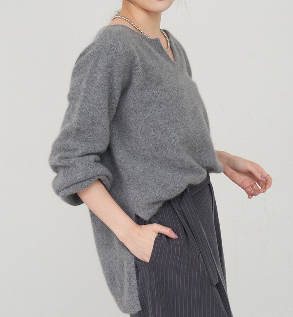  「ファーウールキーネックニット」|ニット・セーター|