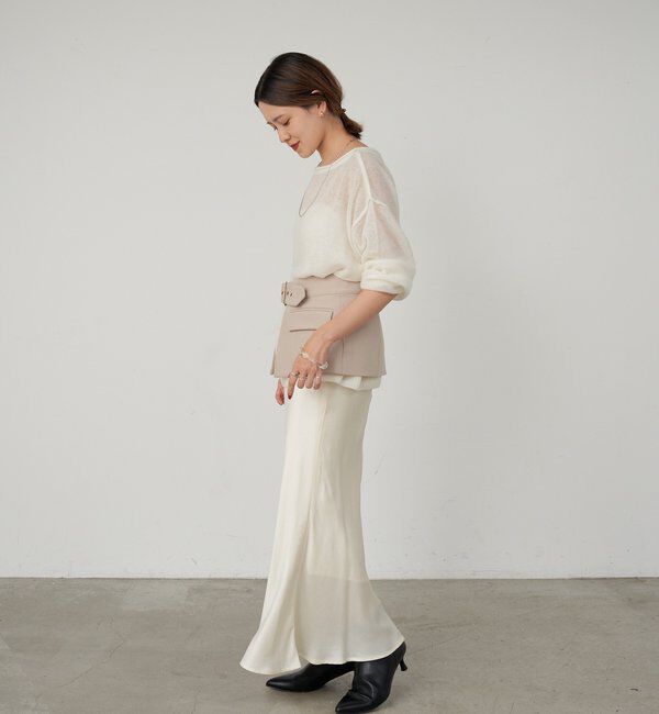  「《インフルエンサー@kanako_ikiコラボ》シアーウールプルオーバー」|ニット・セーター|