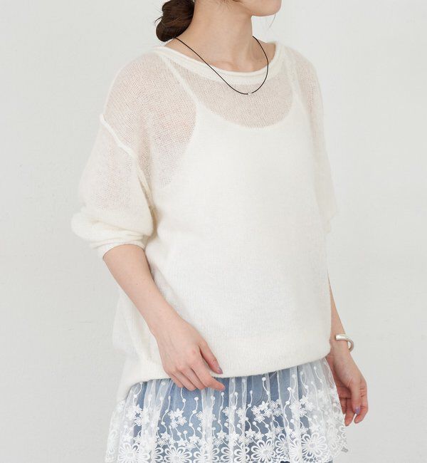  「《インフルエンサー@kanako_ikiコラボ》シアーウールプルオーバー」|ニット・セーター|