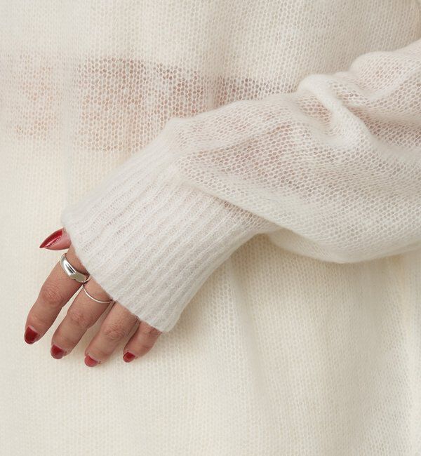  「《インフルエンサー@kanako_ikiコラボ》シアーウールプルオーバー」|ニット・セーター|