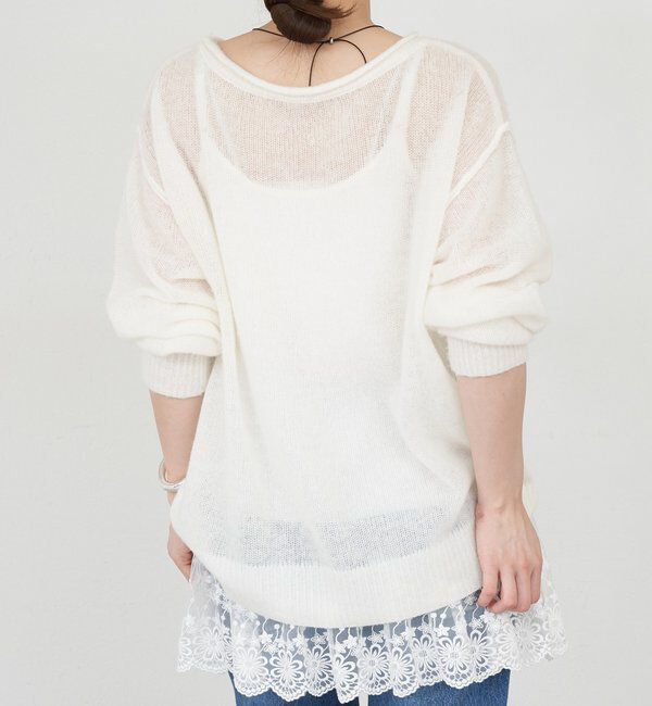  「《インフルエンサー@kanako_ikiコラボ》シアーウールプルオーバー」|ニット・セーター|