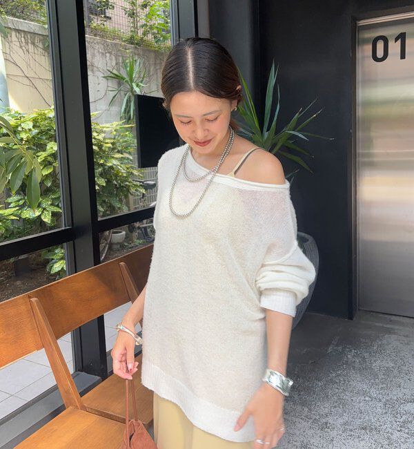  「《インフルエンサー@kanako_ikiコラボ》シアーウールプルオーバー」|ニット・セーター|