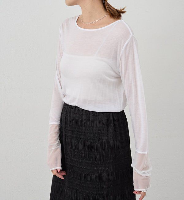  「袖シアーカットソー」|Tシャツ・カットソー|