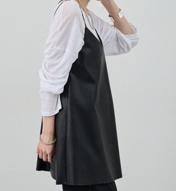  「《レイヤードにも◎》レザーチュニックキャミ」|シャツ・ブラウス|
