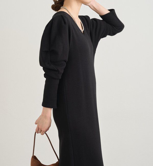  「パフスリーブスウェットワンピース」|ワンピース|