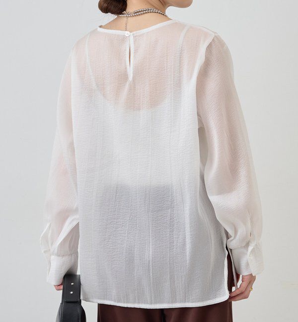  「【1枚でもレイヤードでも〇】サイドスリットシアーチュニック」|シャツ・ブラウス|