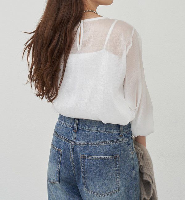  「【1枚でもレイヤードでも〇】サイドスリットシアーチュニック」|シャツ・ブラウス|