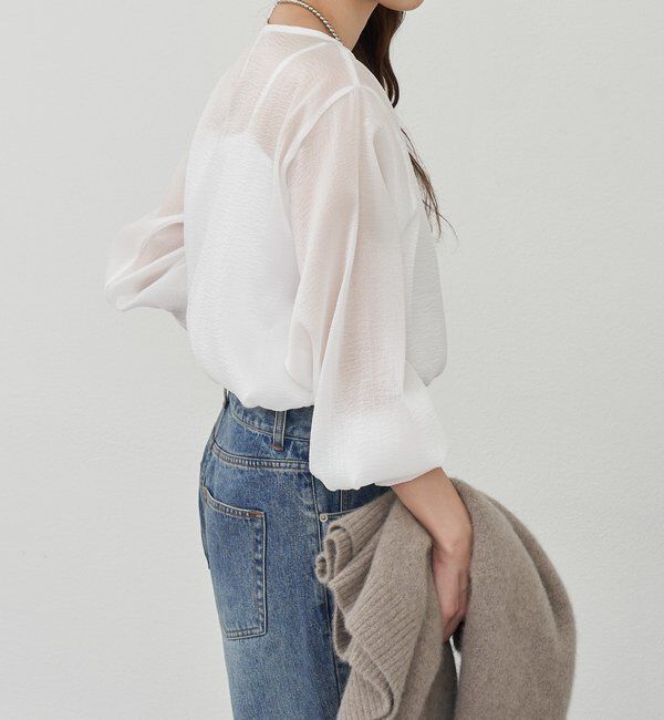  「【1枚でもレイヤードでも〇】サイドスリットシアーチュニック」|シャツ・ブラウス|