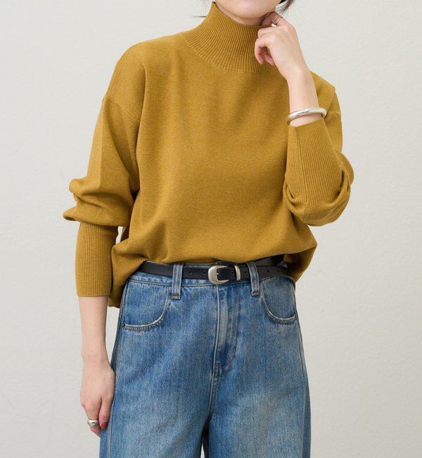  「総針ハイネックニット」|パーカー|イエロー