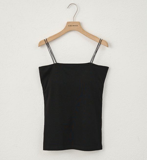  「ダブルストラップカップ付きキャミ」|キャミソール|ブラック